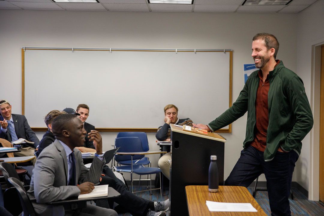 Undergraduate philosophy students in Professor Ralkowski's History of Ancient Philosophy, Bell 106