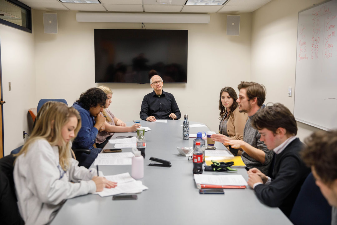 Dr. DeGrazia teaching a graduate course