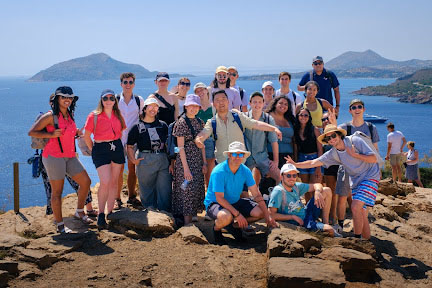 Philosophy students on a study abroad trip to Greece